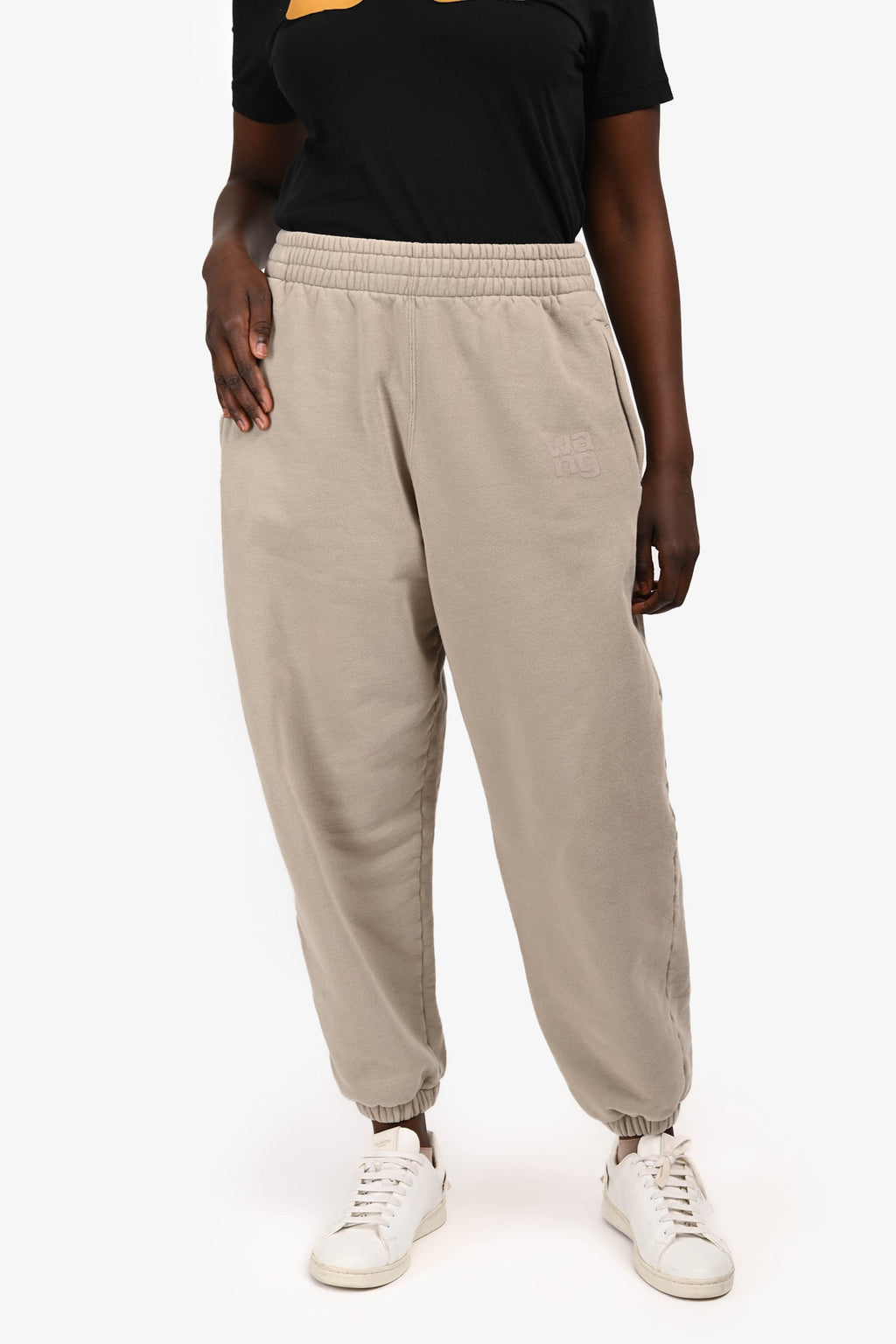 T by Alexander Wang Beige Logo Sweatpants Size L