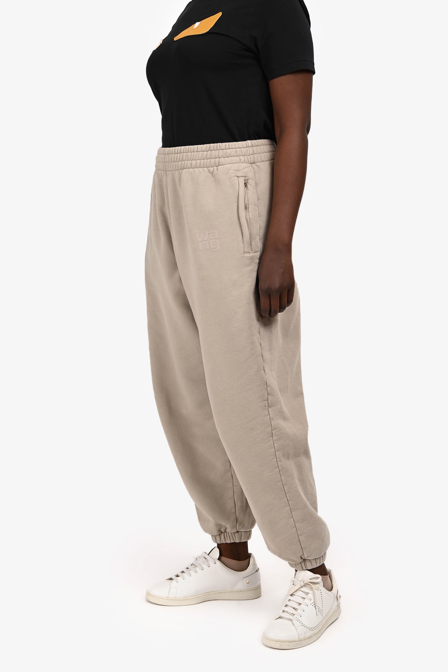 T by Alexander Wang Beige Logo Sweatpants Size L