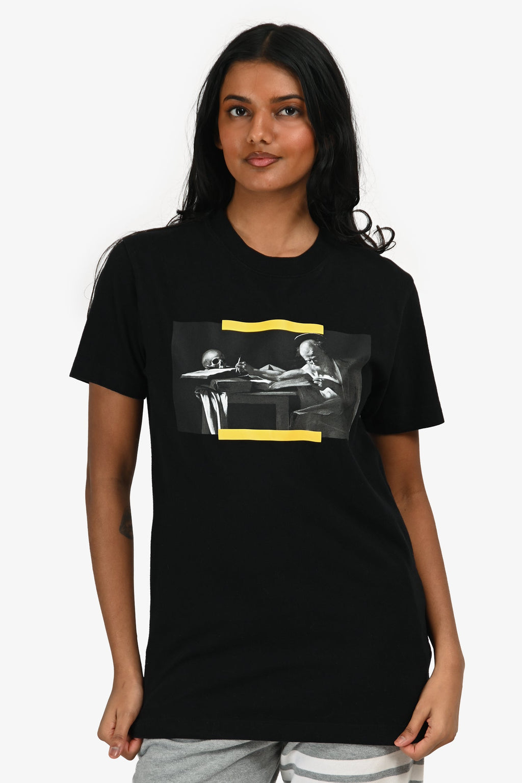 Off-White Black Cotton Graphic T-Shirt Size XS