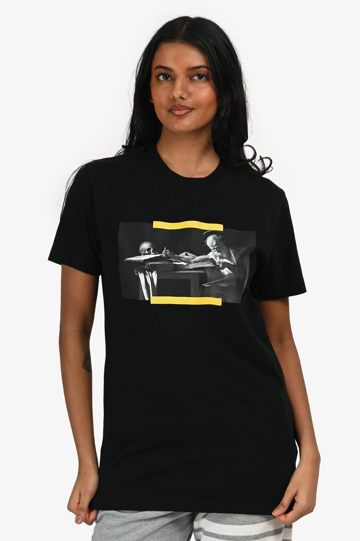 Off-White Black Cotton Graphic T-Shirt Size XS