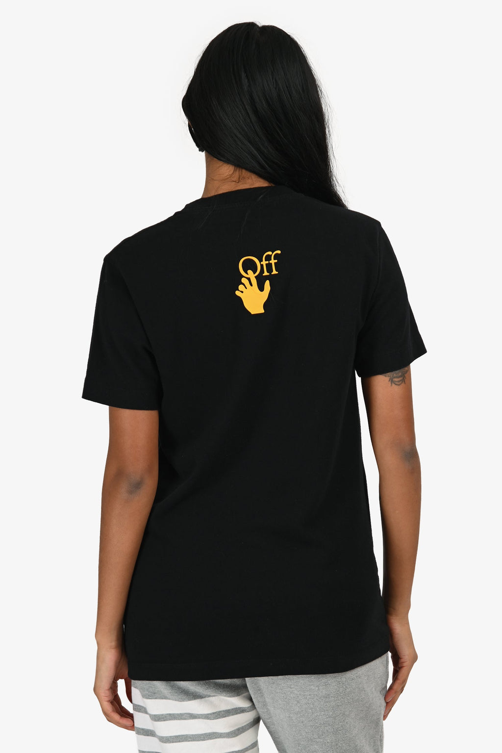 Off-White Black Cotton Graphic T-Shirt Size XS