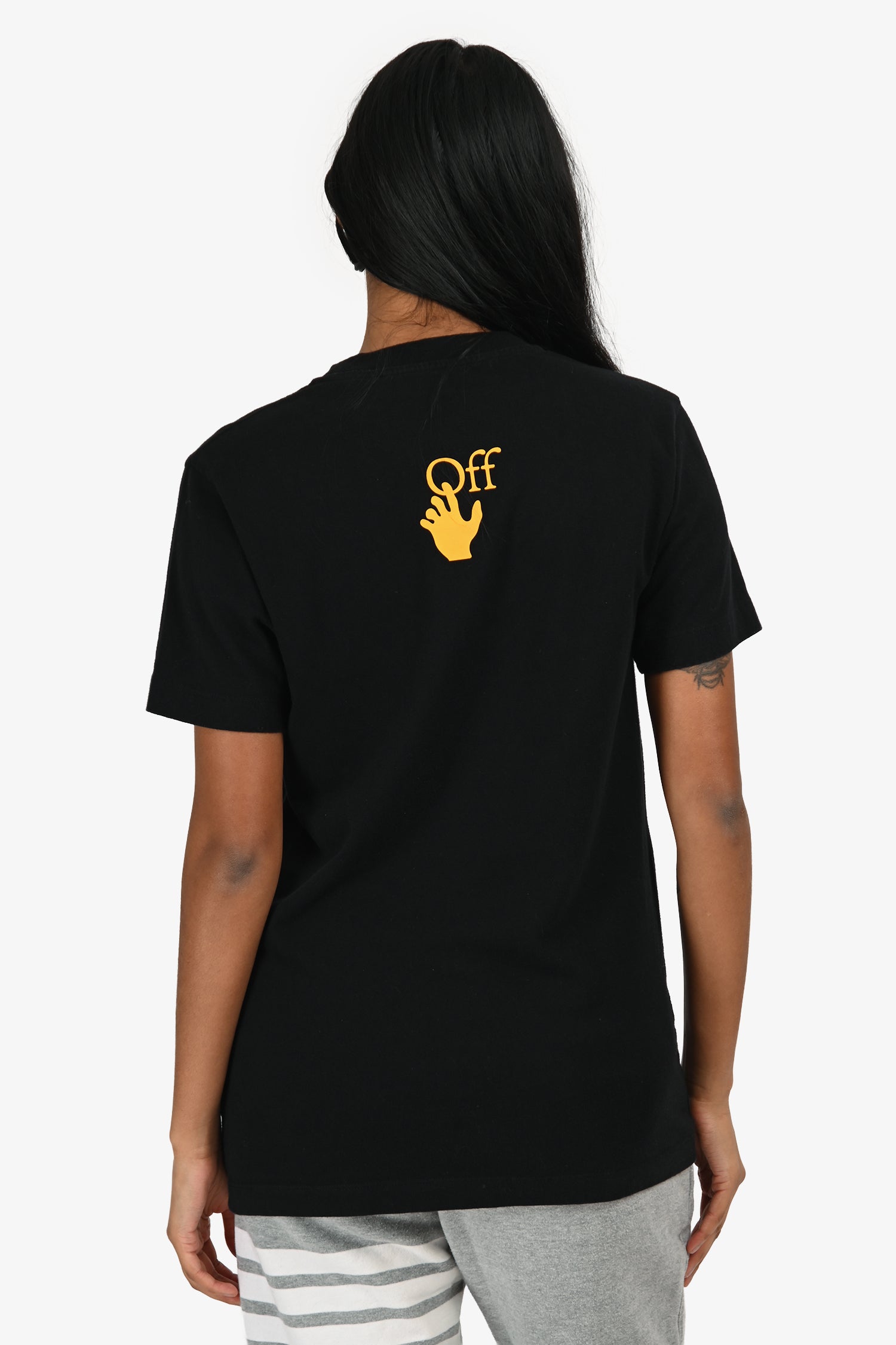 Off-White Black Cotton Graphic T-Shirt Size XS