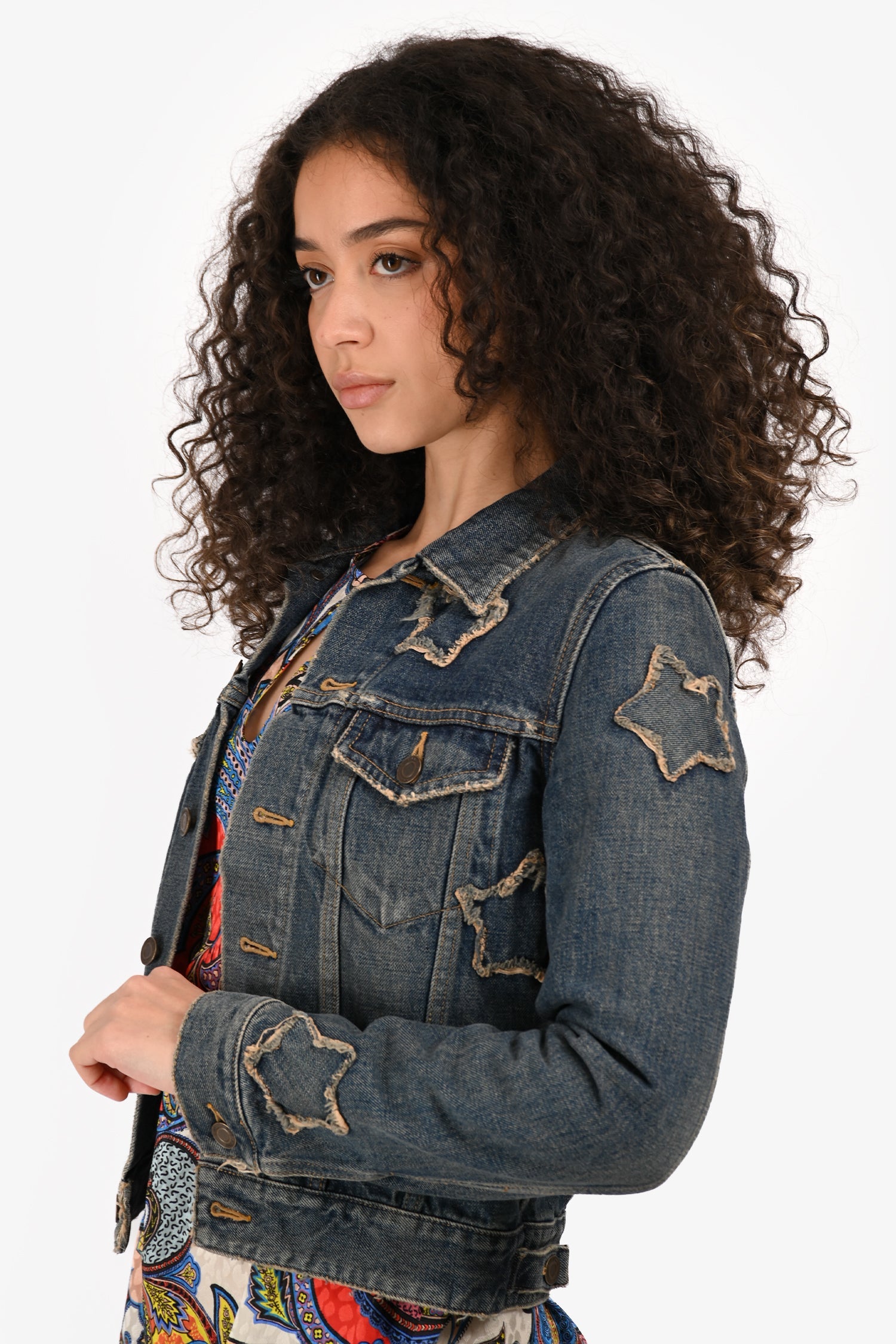 Saint Laurent Blue Denim 'Star Patches' Jacket Size M