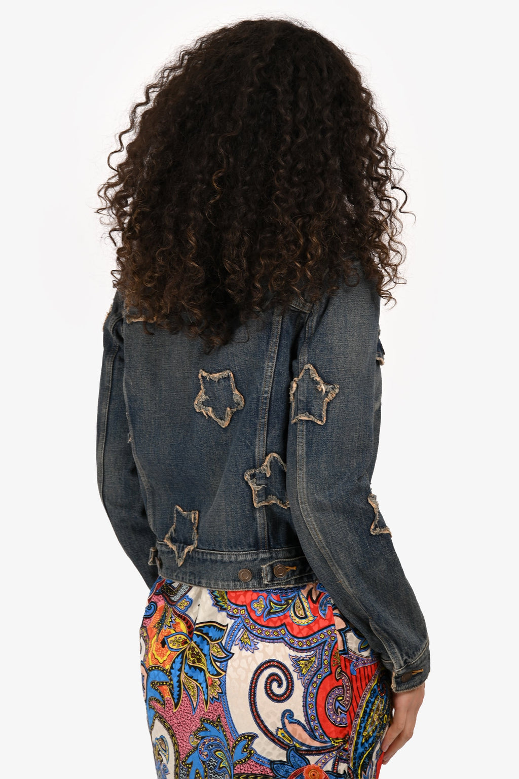 Saint Laurent Blue Denim 'Star Patches' Jacket Size M