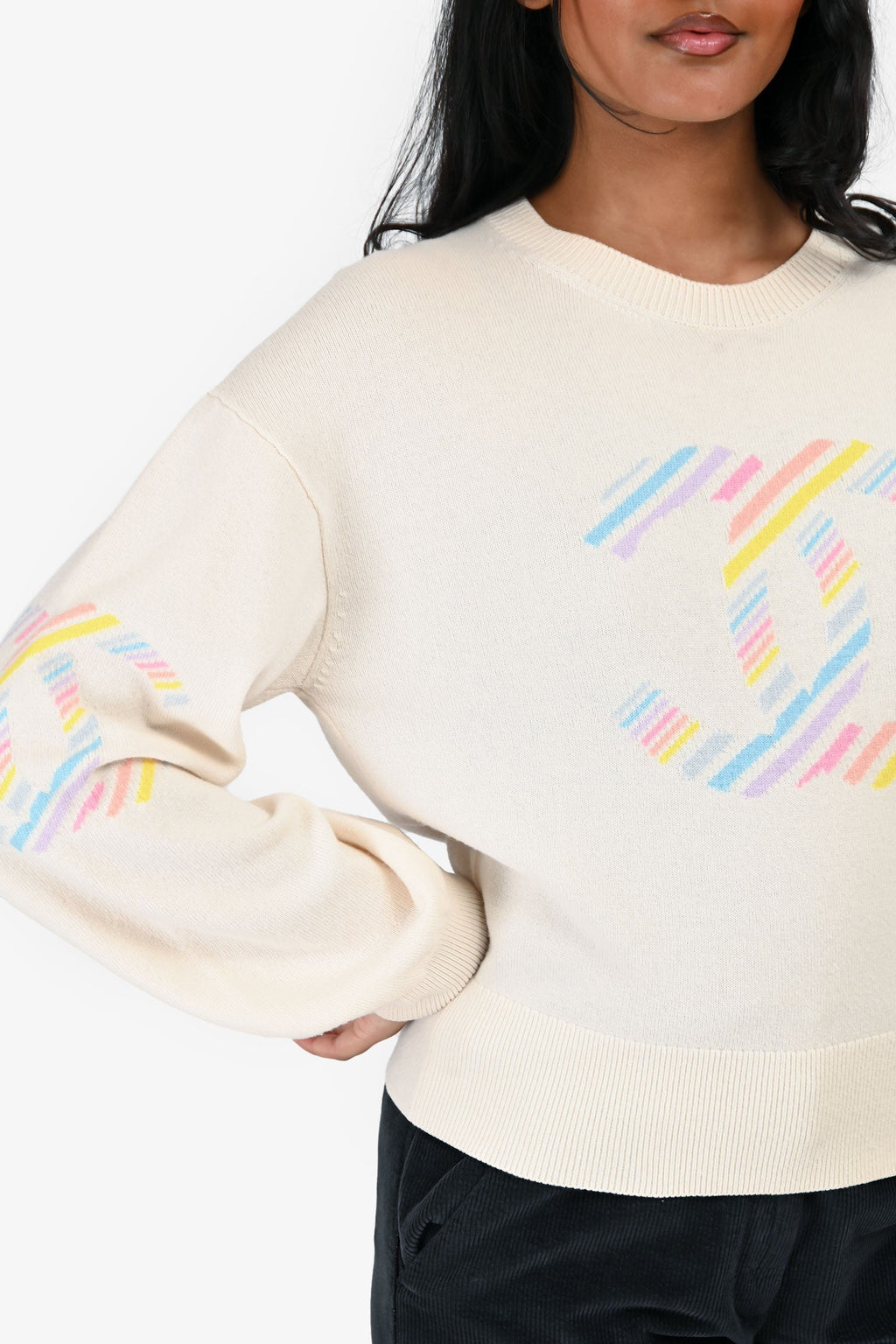 Pre-Loved Chanel™ 2019 Cream Cashmere 'La Pausa' Sweater Size 38