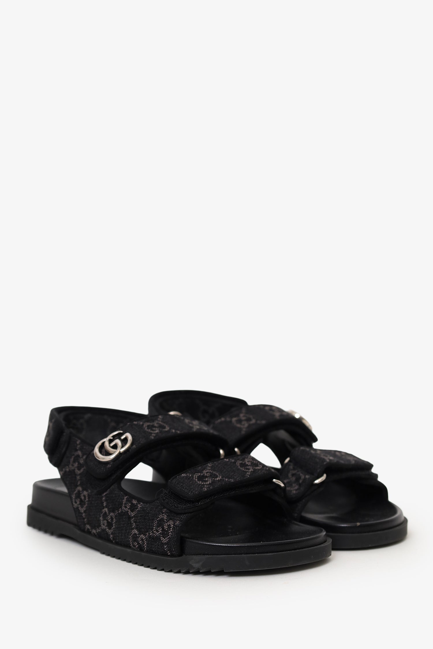 Gucci Black Denim 'GG' London Sandals Size 38