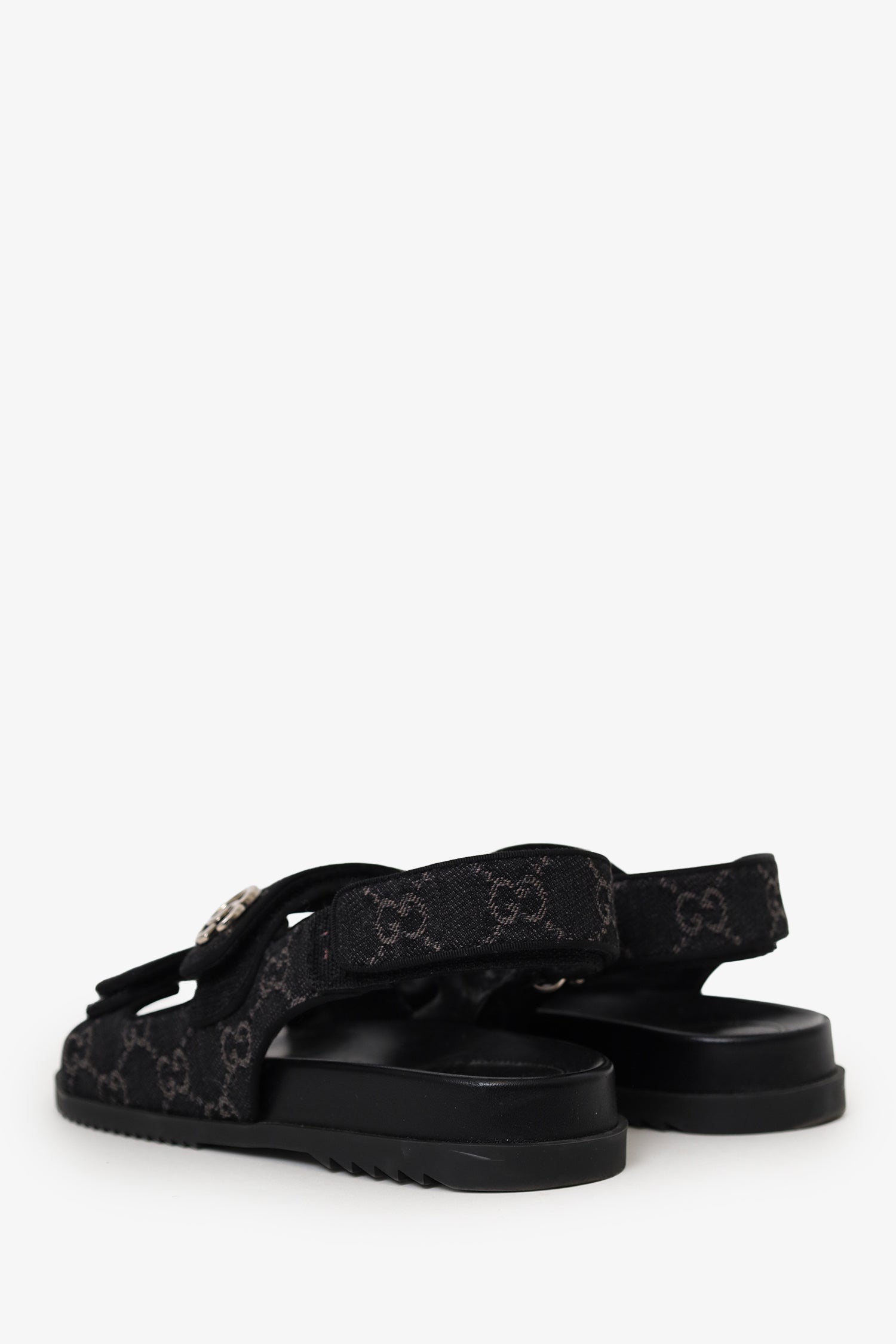 Gucci Black Denim 'GG' London Sandals Size 38