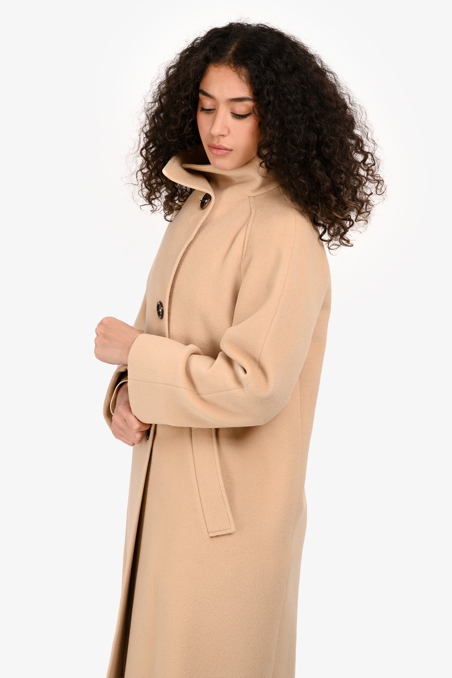 Max Mara Beige Virgin Wool Long Coat Size 6