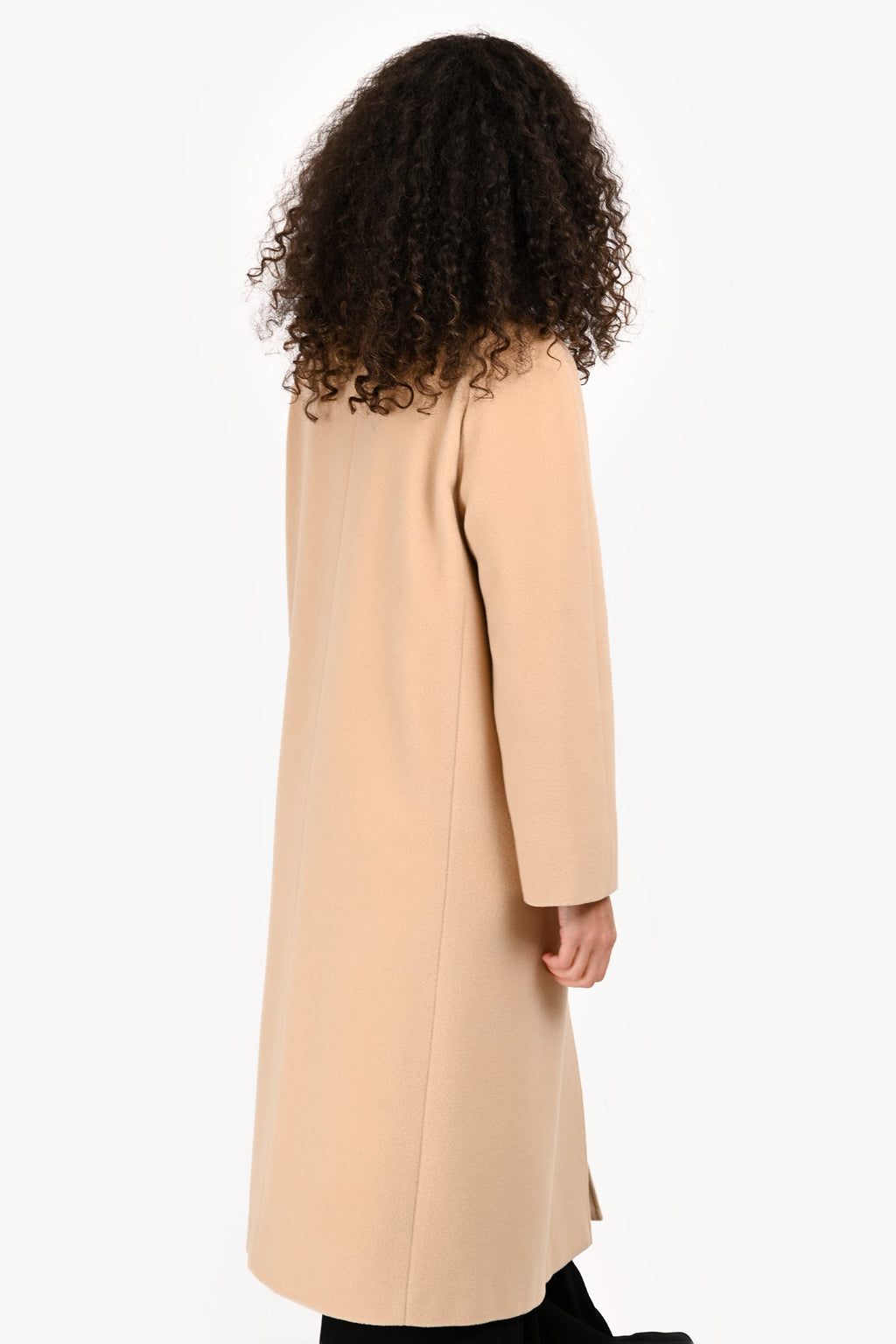 Max Mara Beige Virgin Wool Long Coat Size 6