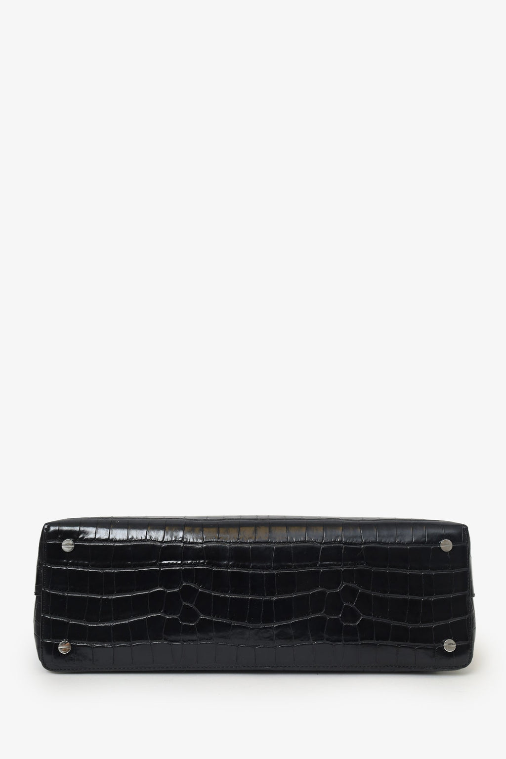 Toteme Black Embossed Leather T-Lock Top Handle Bag With Strap