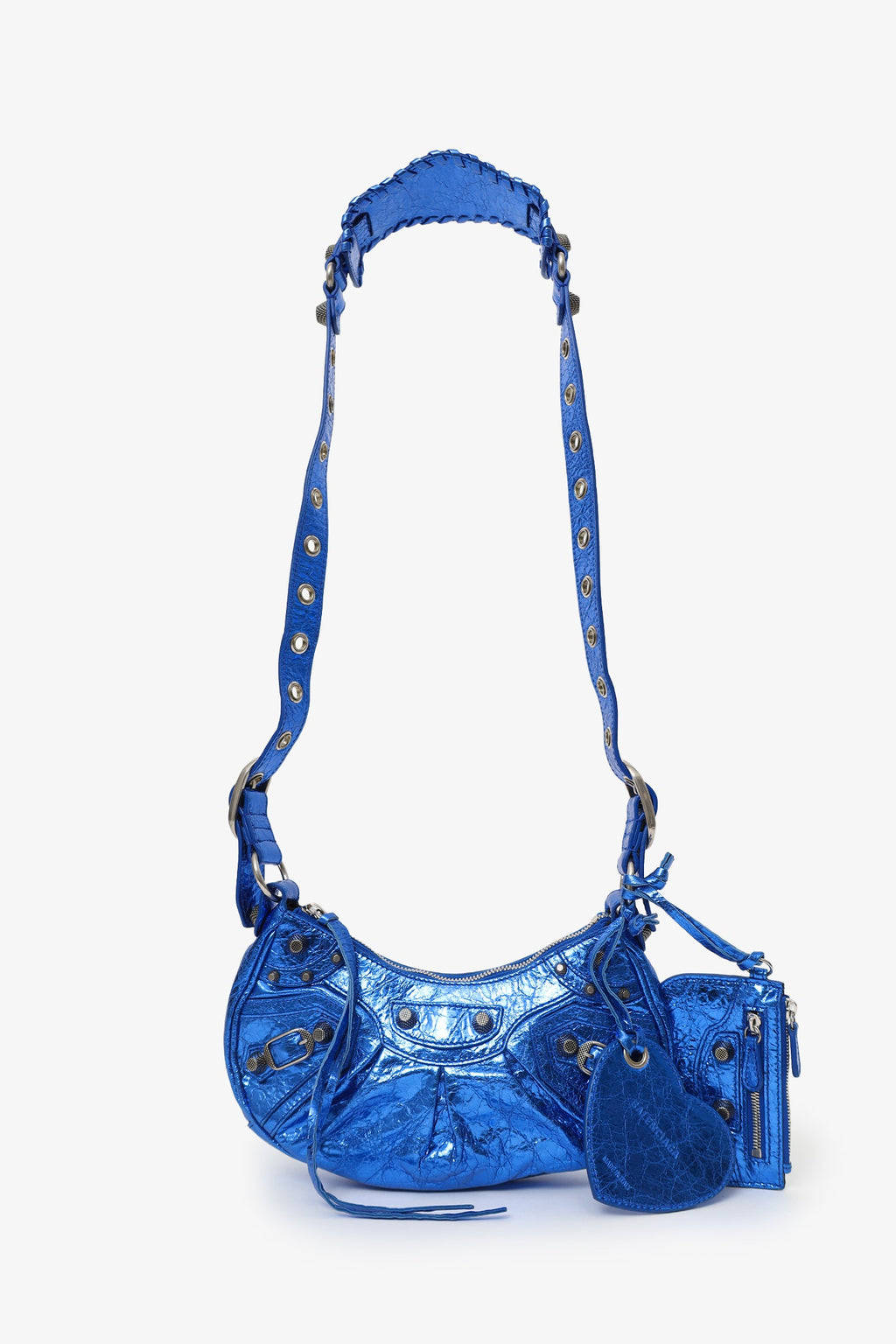 Balenciaga Blue Metallic 'Le Cagole' Handbag