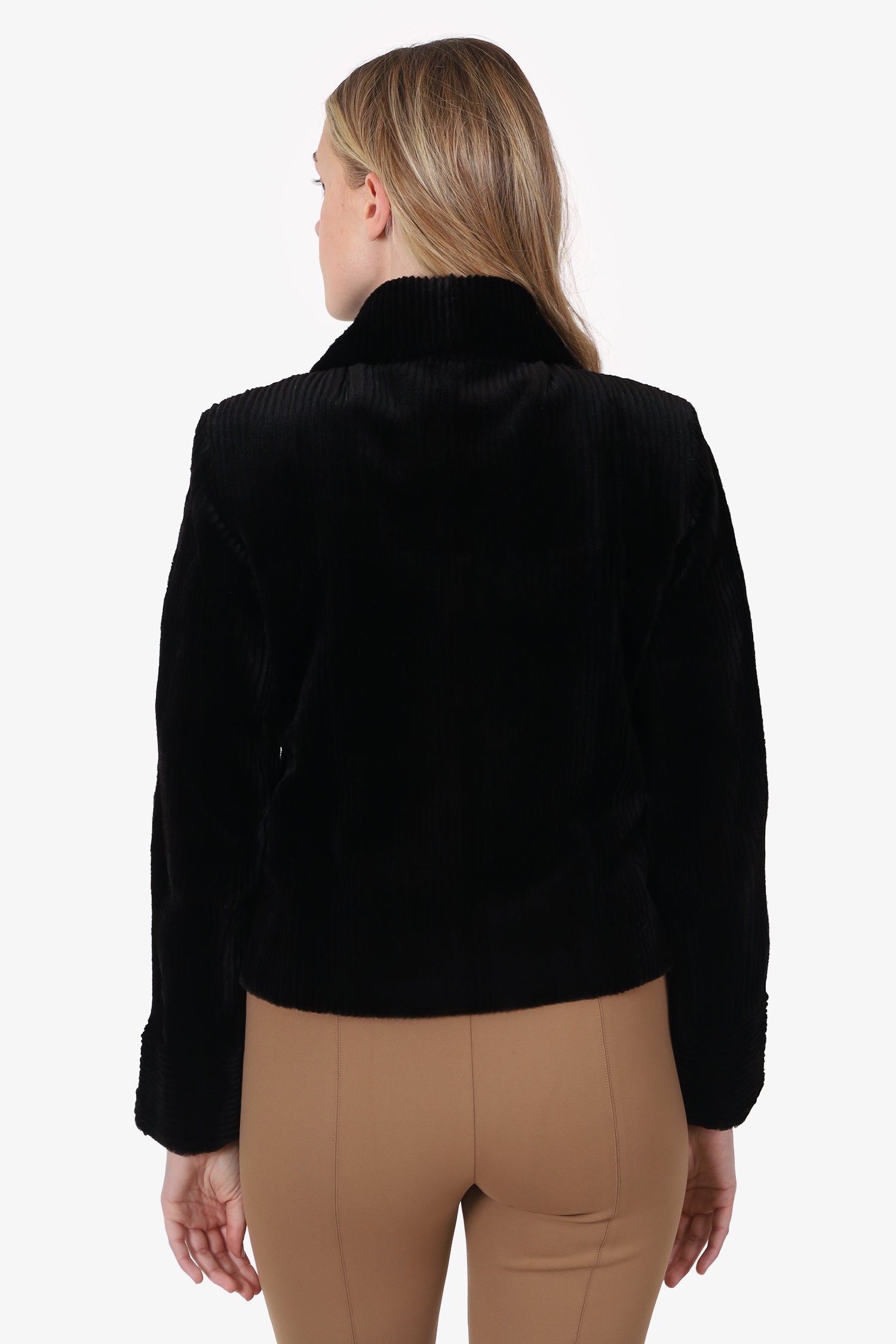 Zanola Rhodes Black Mink Fur Jacket Size 6