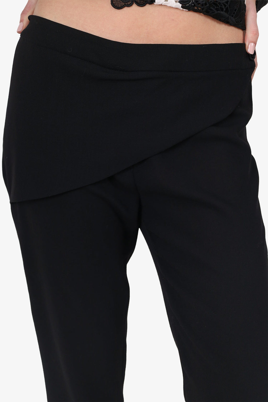 Ann Demeulemeester Black Wool Sheer Trousers Size 42