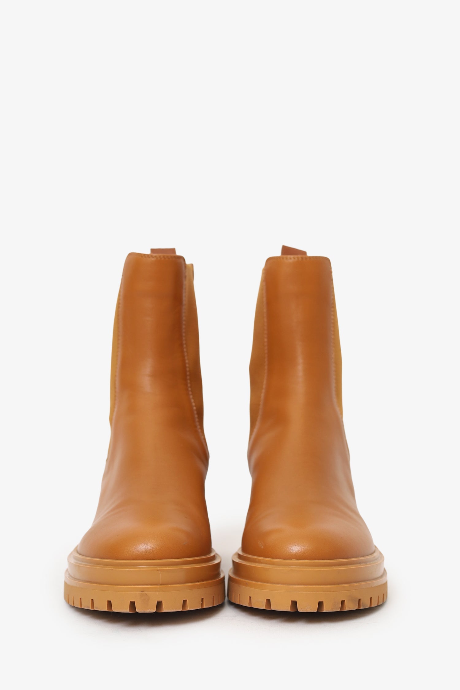 Gianvito Rossi Brown Leather Chelsea Boots Size 37