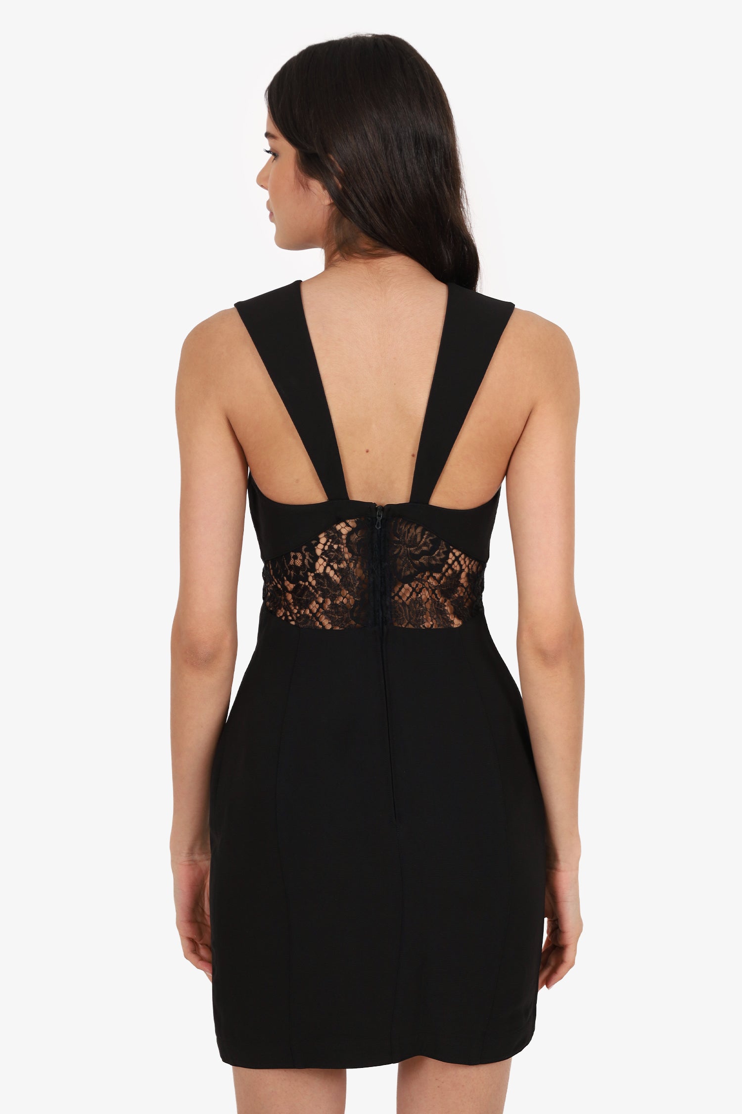 Thiery Mugler Black Lace Cut Out Dress Size 38
