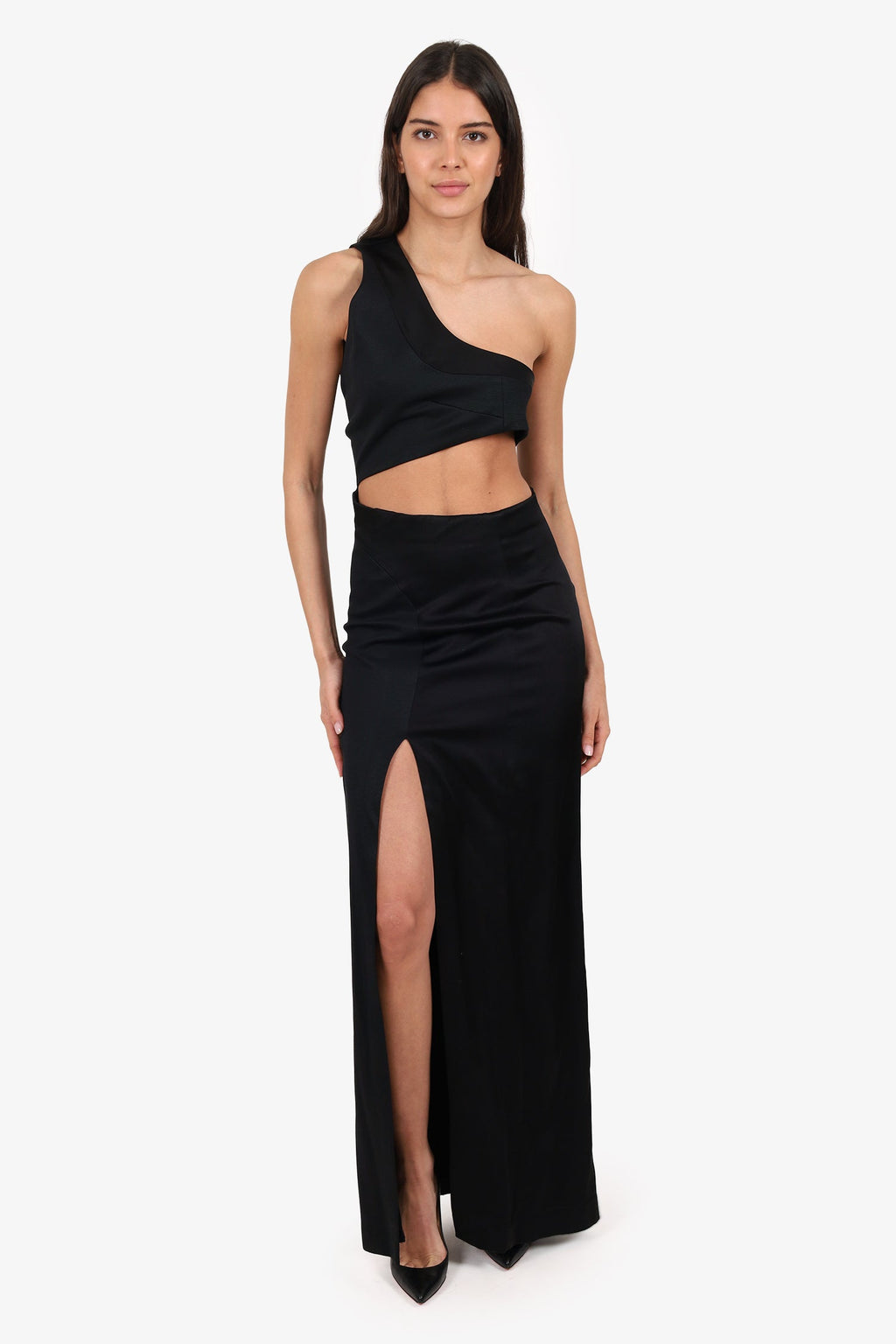 Galvan London Black Cut-Out Gown Size 8