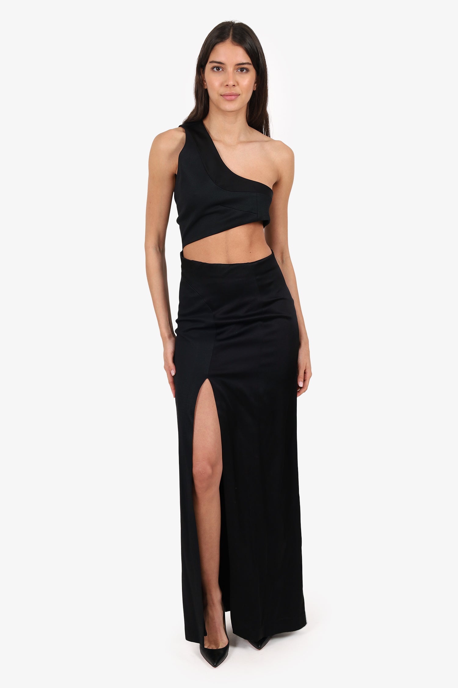 Galvan London Black Cut-Out Gown Size 8