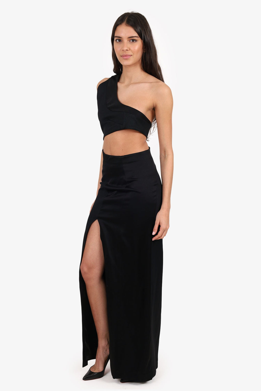 Galvan London Black Cut-Out Gown Size 8