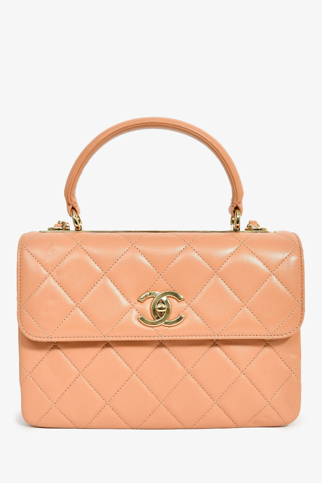 Pre-Loved Chanel™ 2017 Tan Lambskin Leather Small 'Trendy' Bag