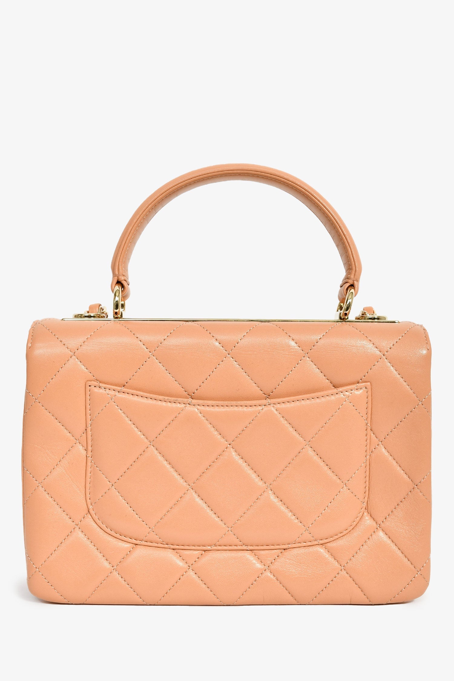 Pre-Loved Chanel™ 2017 Tan Lambskin Leather Small 'Trendy' Bag
