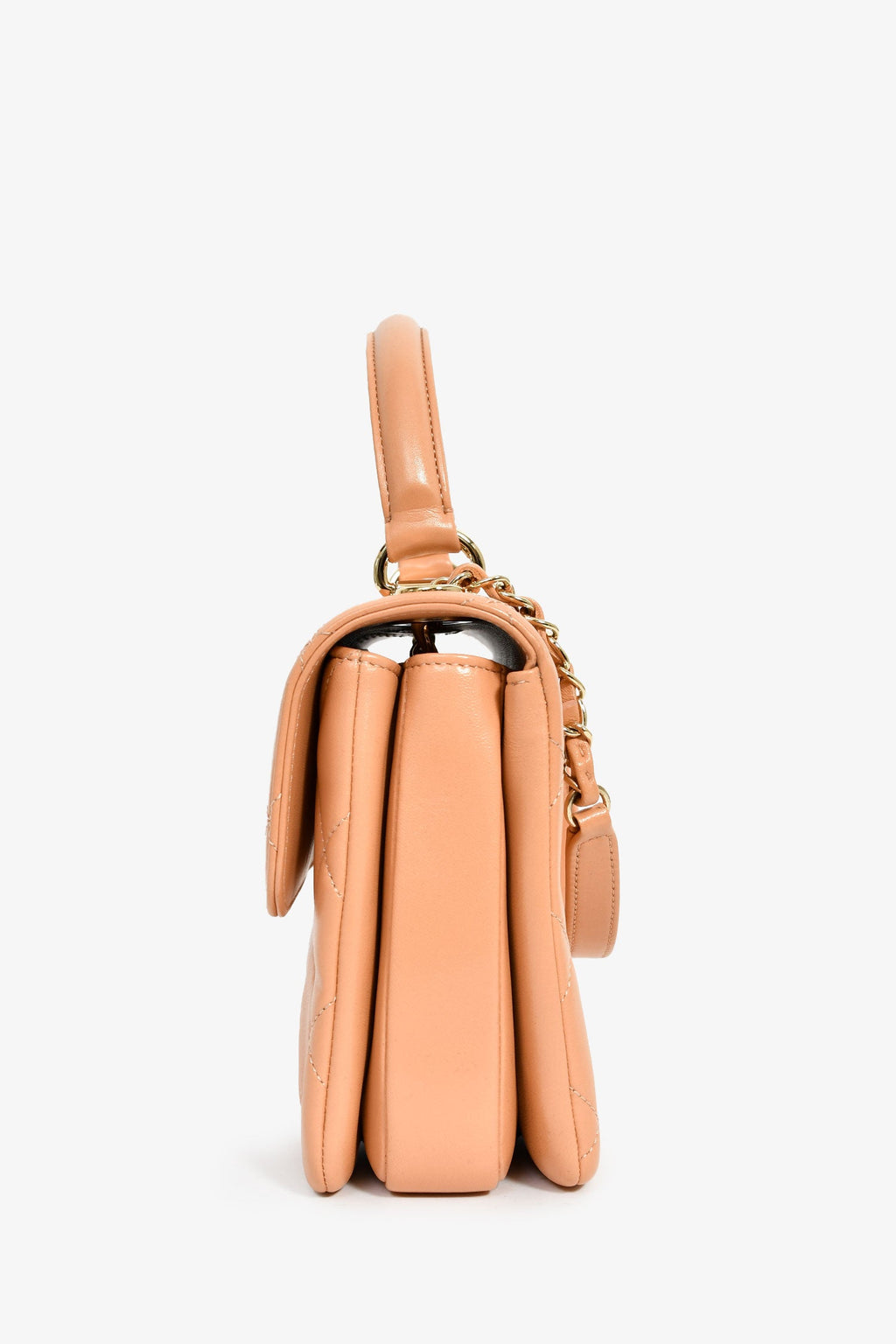 Pre-Loved Chanel™ 2017 Tan Lambskin Leather Small 'Trendy' Bag