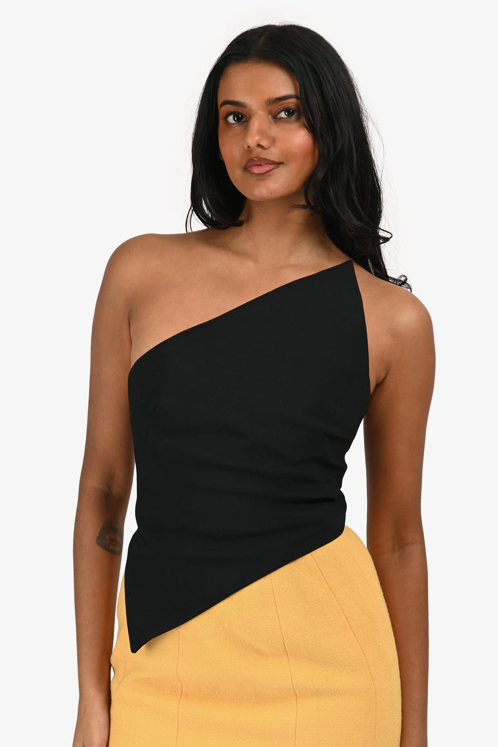 Alexander Wang Black Asymmetric Strapless Top Estimated Size XS