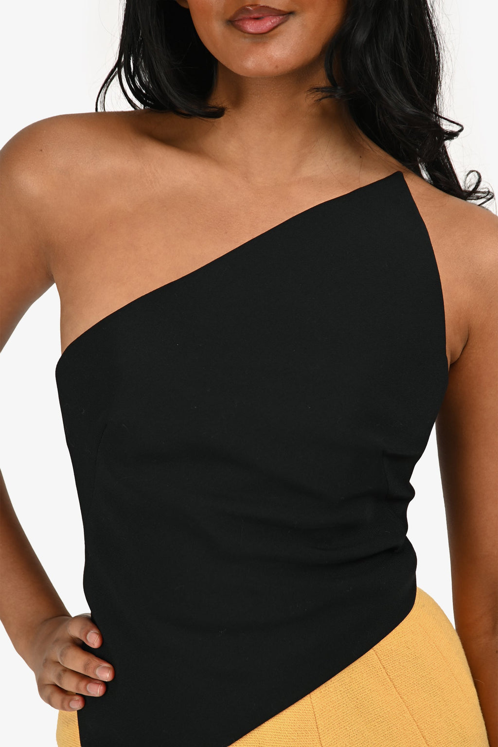 Alexander Wang Black Asymmetric Strapless Top Estimated Size XS