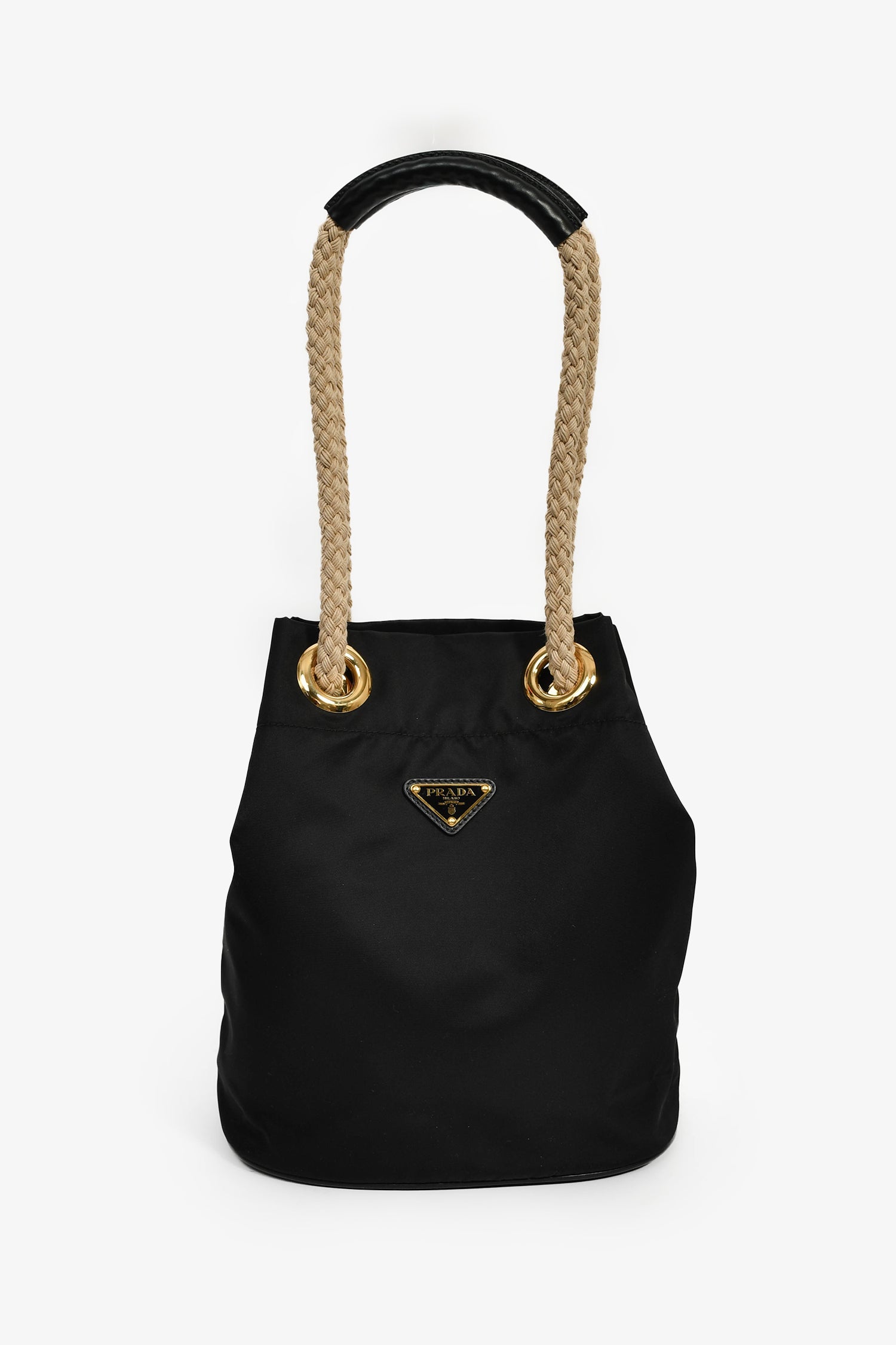 Prada 2025 Black Re-Nylon 'Mariner' Bucket Bag