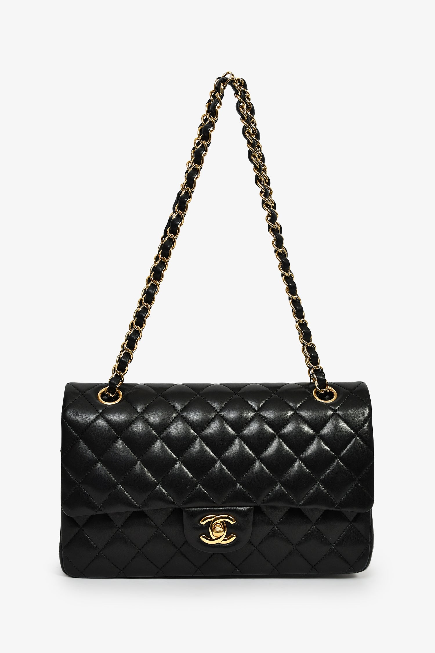 Pre-Loved Chanel™ 2012 Black Lambskin Medium Double Flap