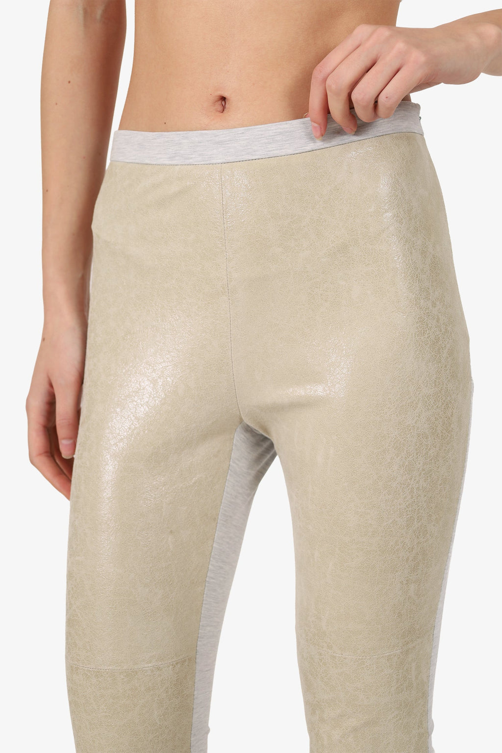 Fabiana Filippi Beige/Grey Suede Leggings Estimated Size S
