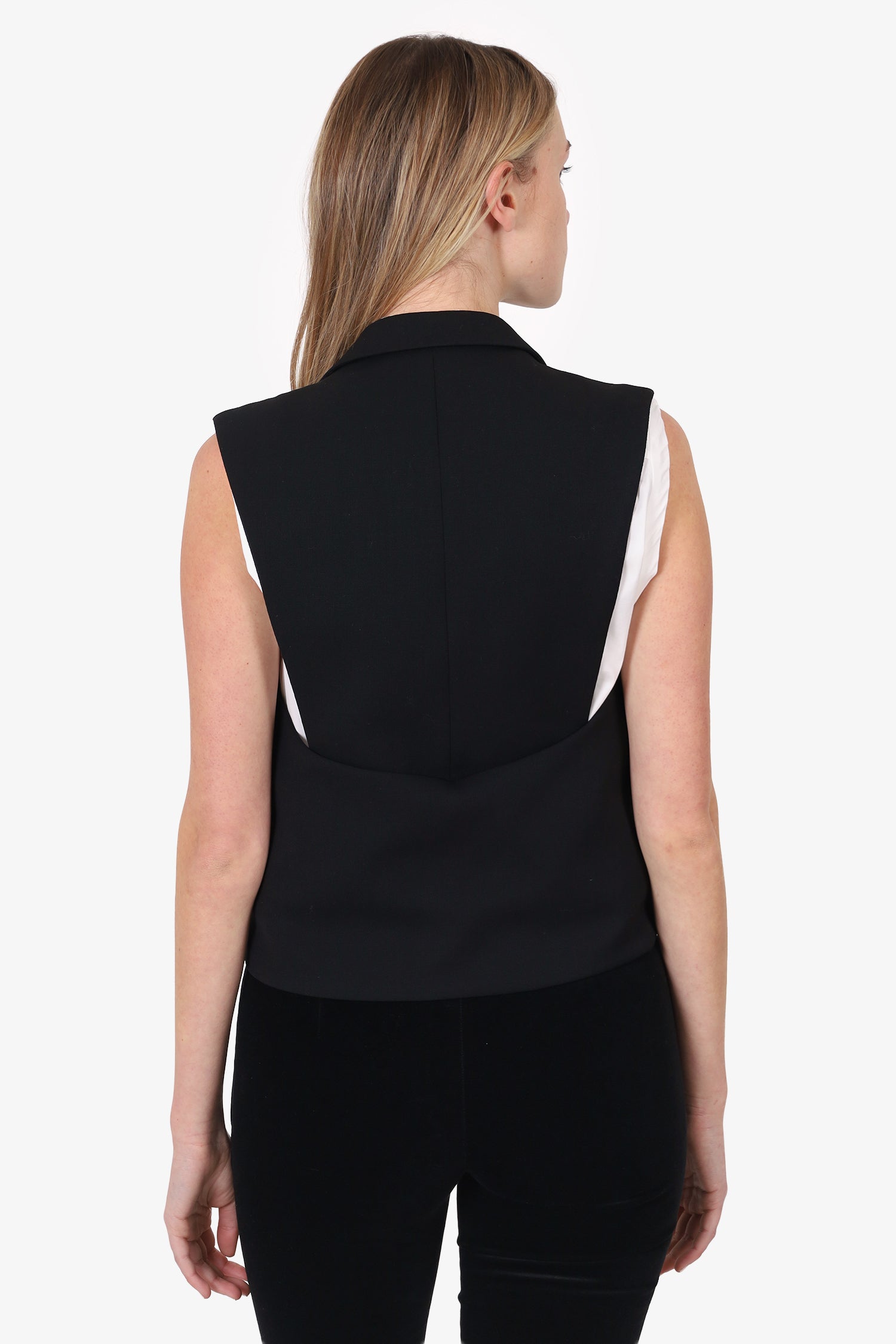 The Kooples Black Wool Single Breasted Vest Size 38