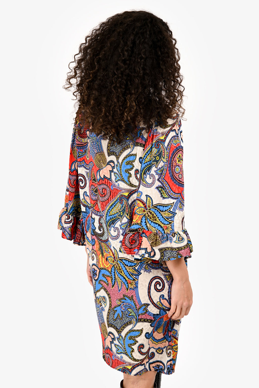 Etro Blue/Red Printed Silk Kaftan Dress Size 44