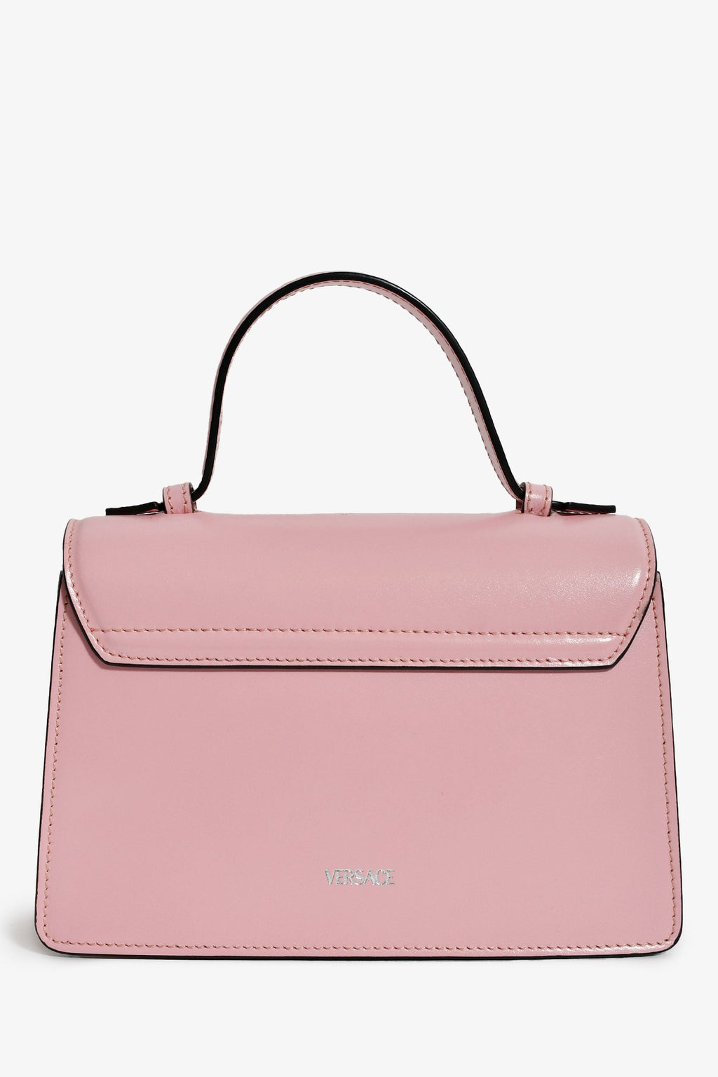 Versace Pink Leather Medusa Top Handle With Strap