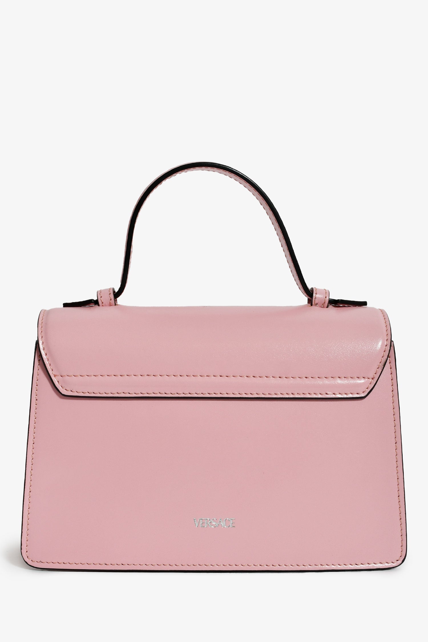 Versace Pink Leather Medusa Top Handle With Strap
