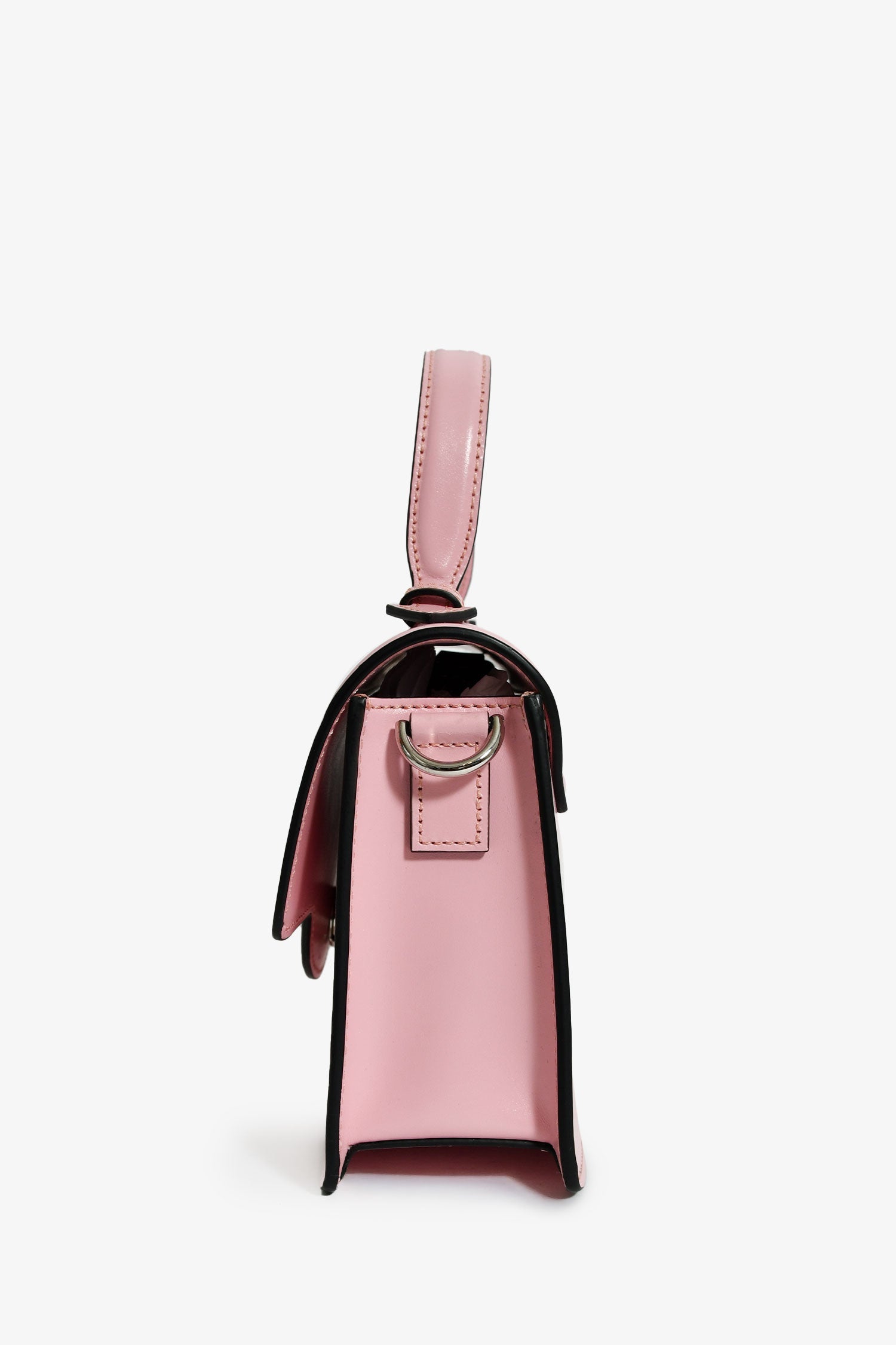 Versace Pink Leather Medusa Top Handle With Strap