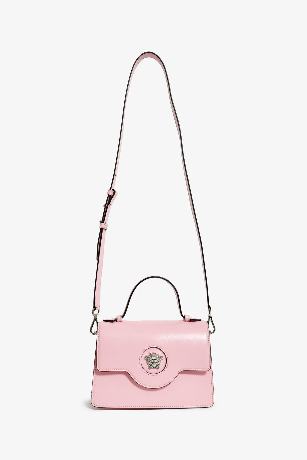Versace Pink Leather Medusa Top Handle With Strap