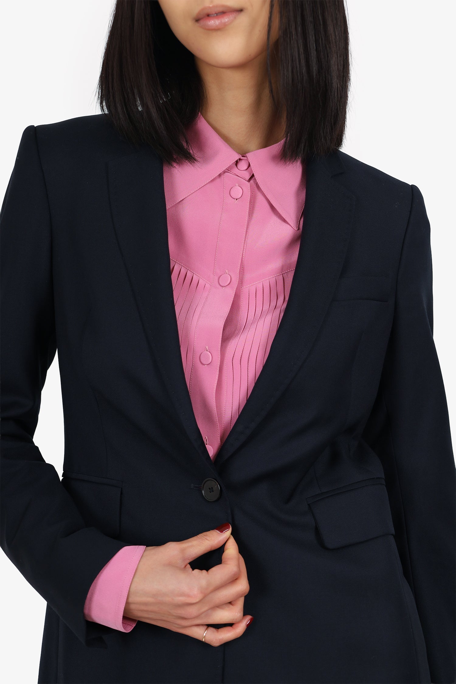 Joseph Navy Wool Single Breasted Blazer Size 38