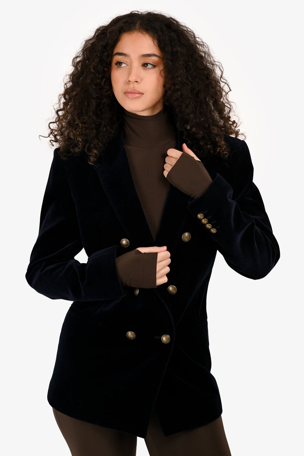 Saint Laurent Navy Velvet Double Breasted Blazer Size 46