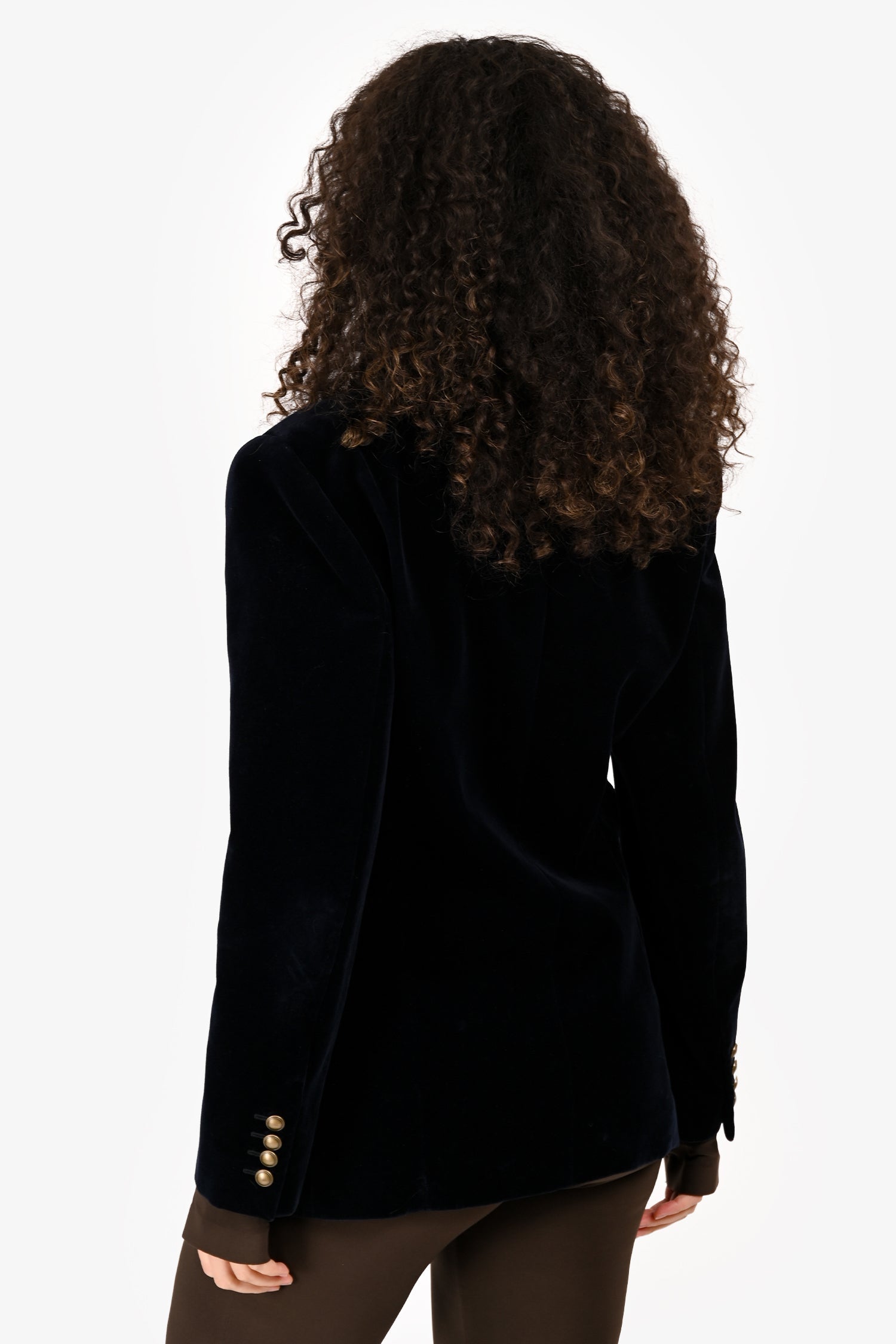 Saint Laurent Navy Velvet Double Breasted Blazer Size 46