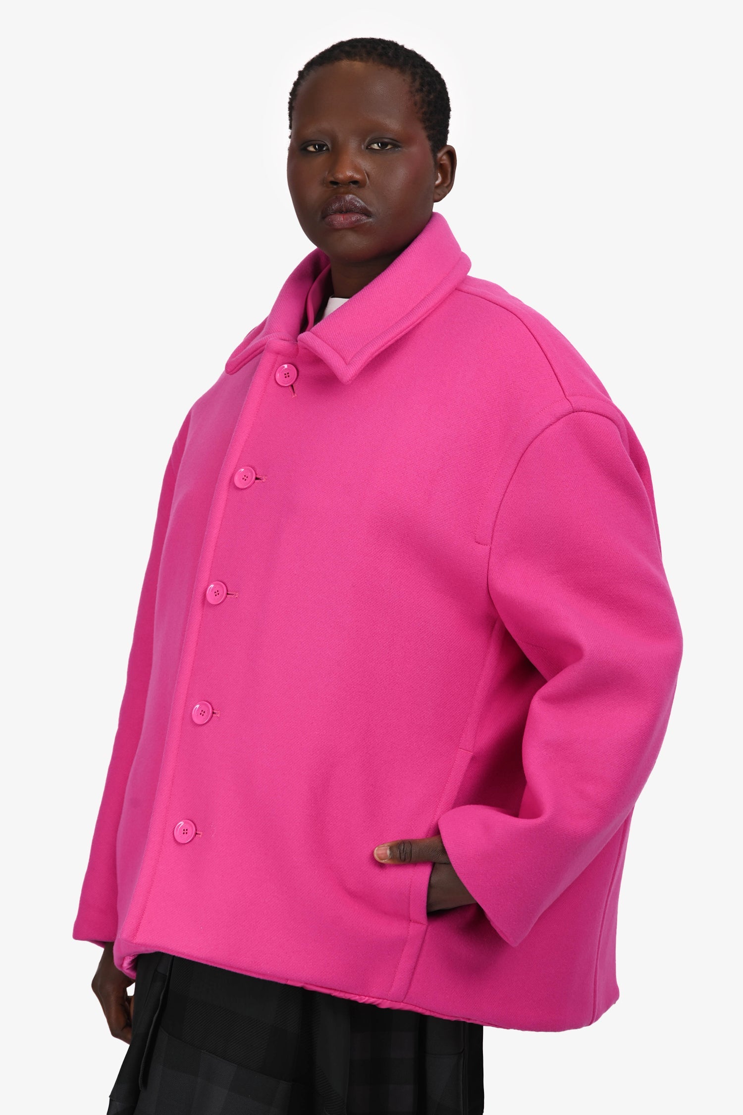 Valentino 2022 Pink Wool Reversible Double Faced Jacket with Inner Bomber Estimated Size L
