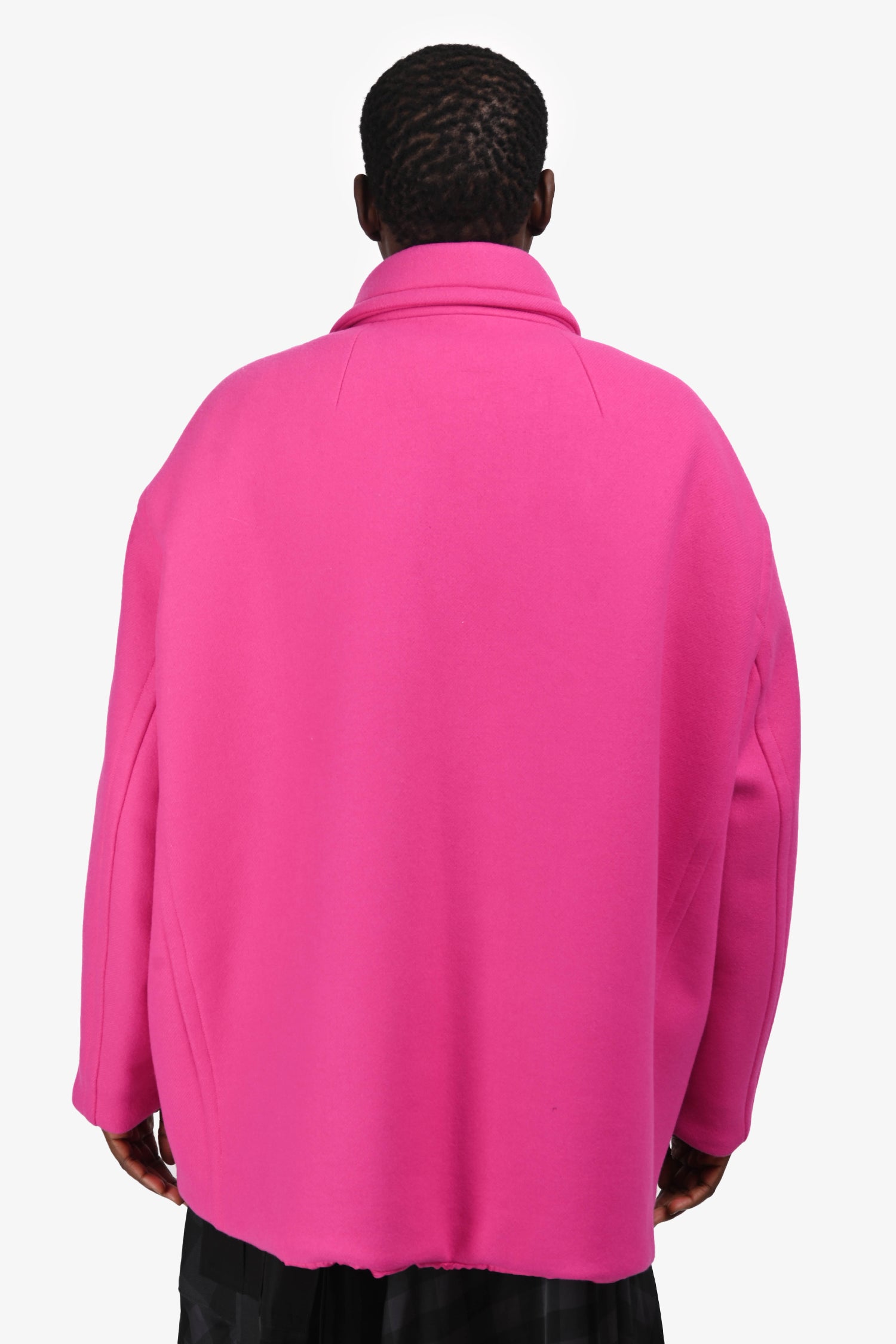 Valentino 2022 Pink Wool Reversible Double Faced Jacket with Inner Bomber Estimated Size L