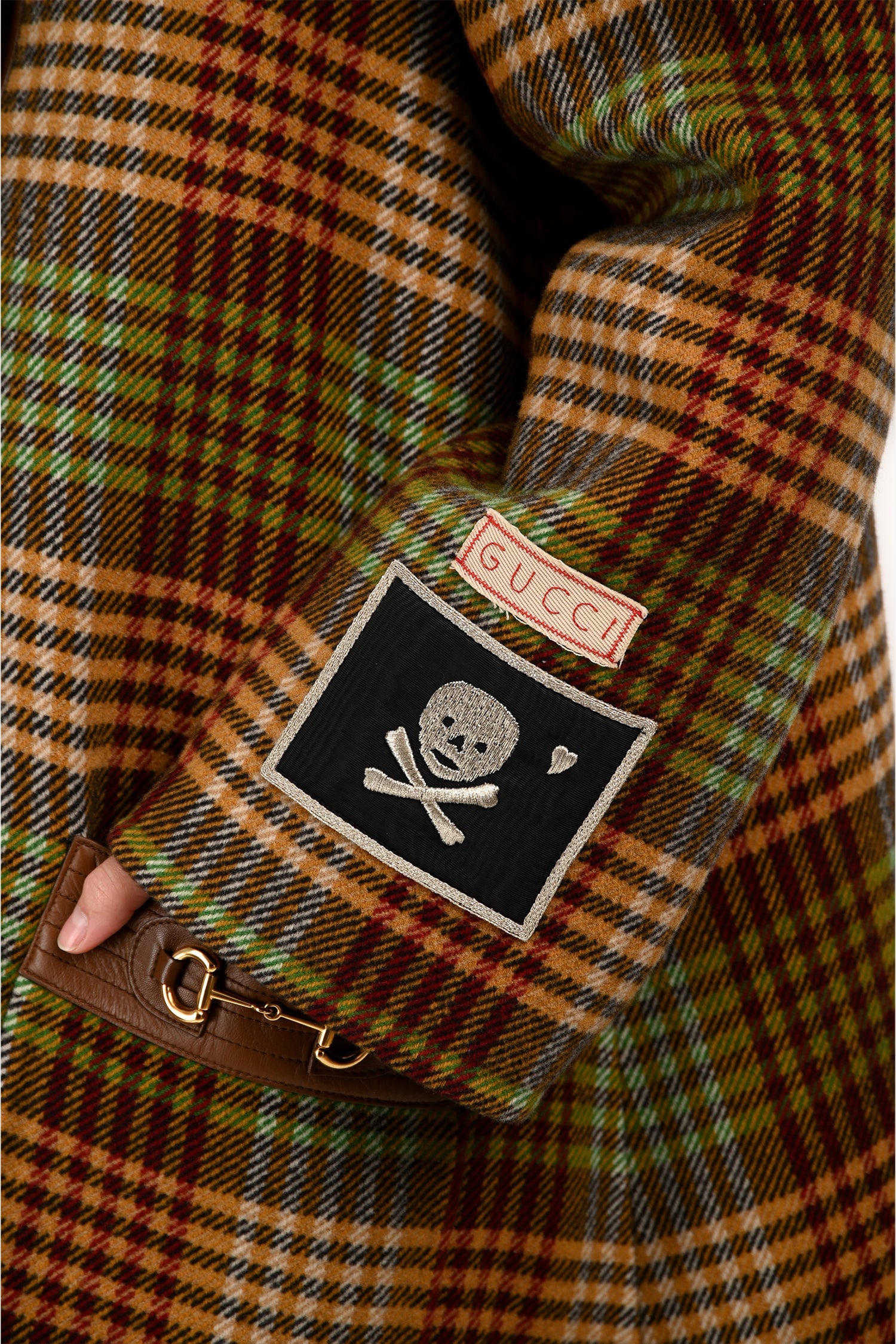 Gucci 2020 Brown Wool Plaid Horsebit Coat Size 40
