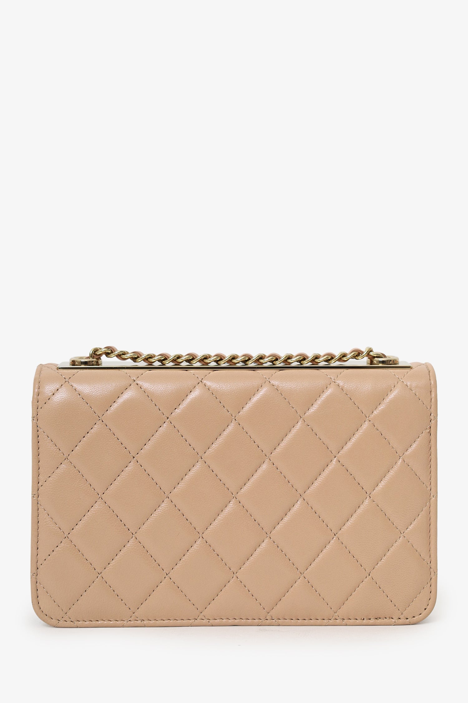 Pre-Loved Chanel™ 2016/17 Beige Lambskin 'Trendy' Wallet On Chain
