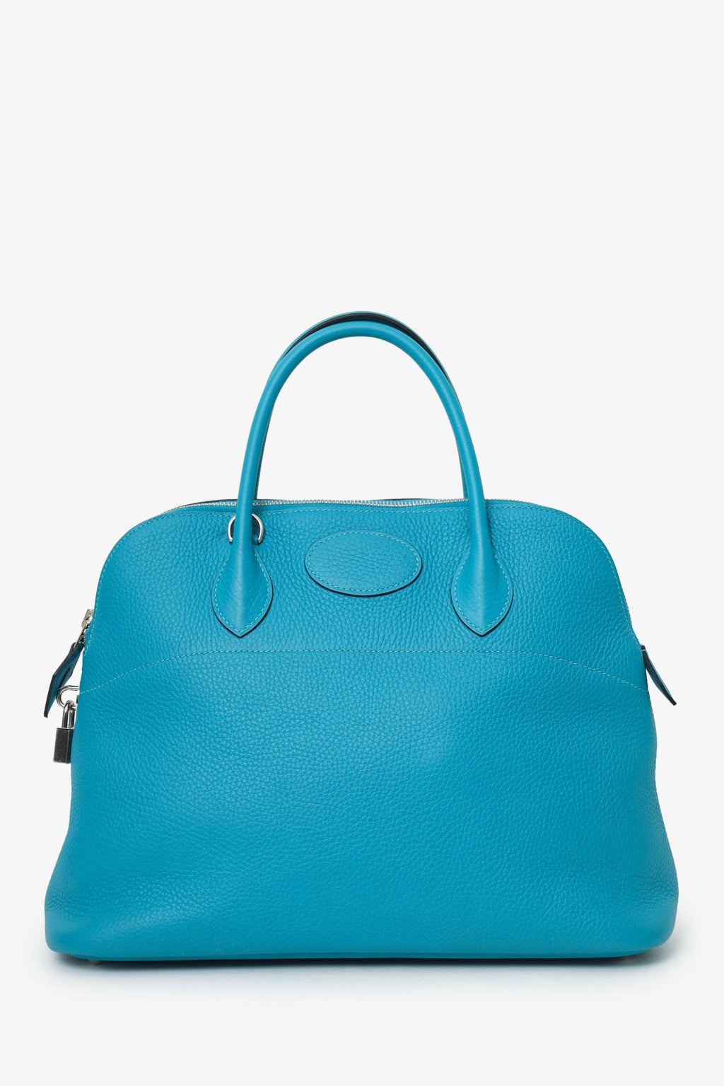 Hermès 2014 Turquoise Clemence Bolide 35 With Strap