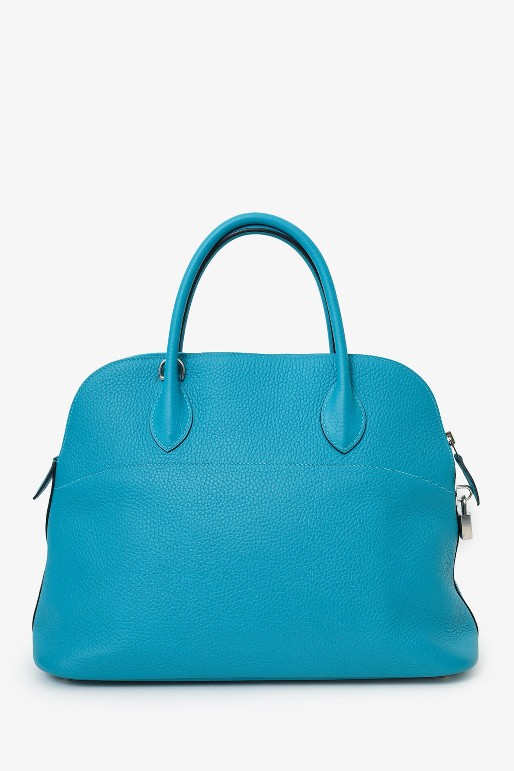 Hermès 2014 Turquoise Clemence Bolide 35 With Strap
