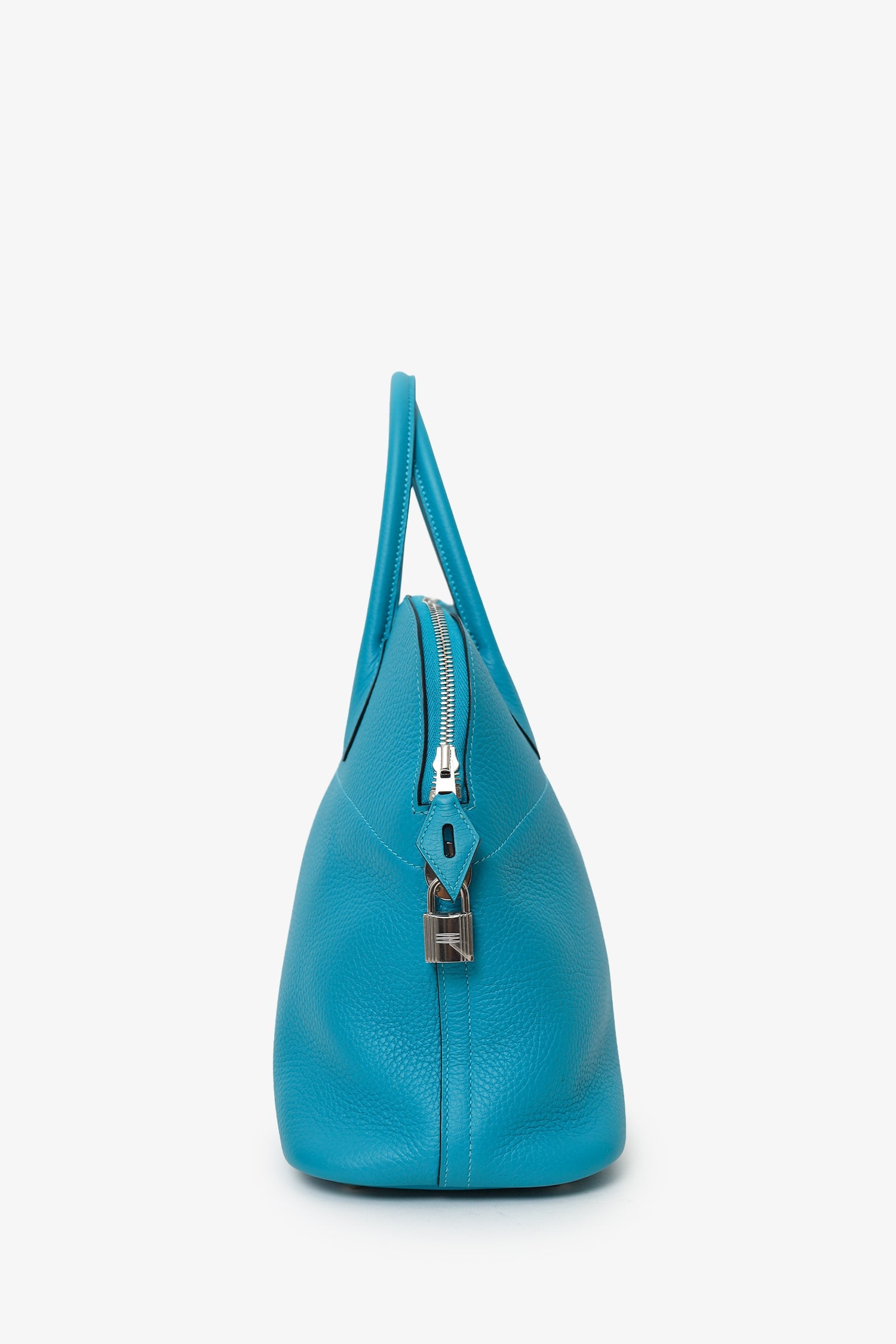 Hermès 2014 Turquoise Clemence Bolide 35 With Strap