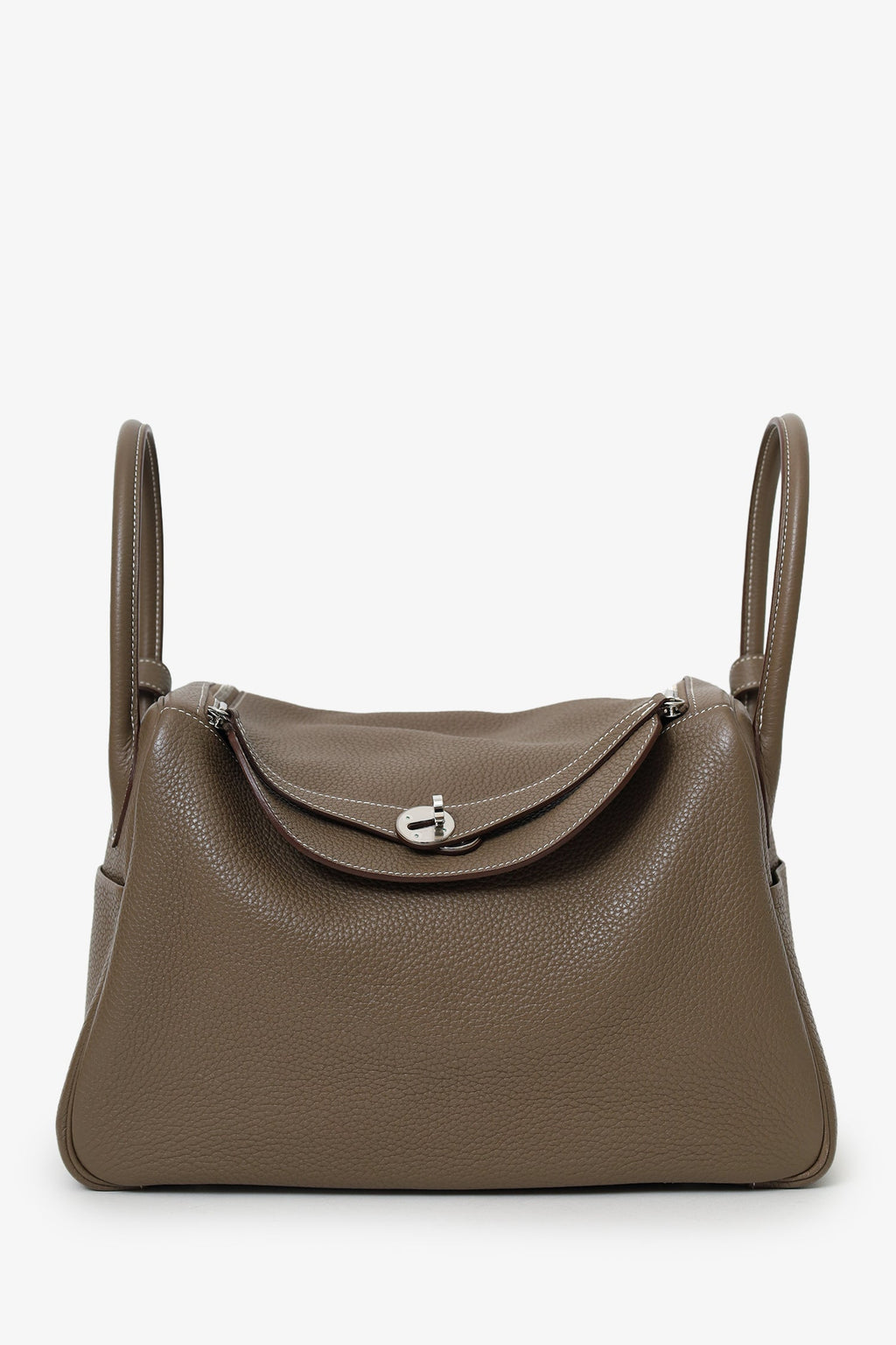 Hermès 2013 Etoupe Clemence Leather Lindy 34