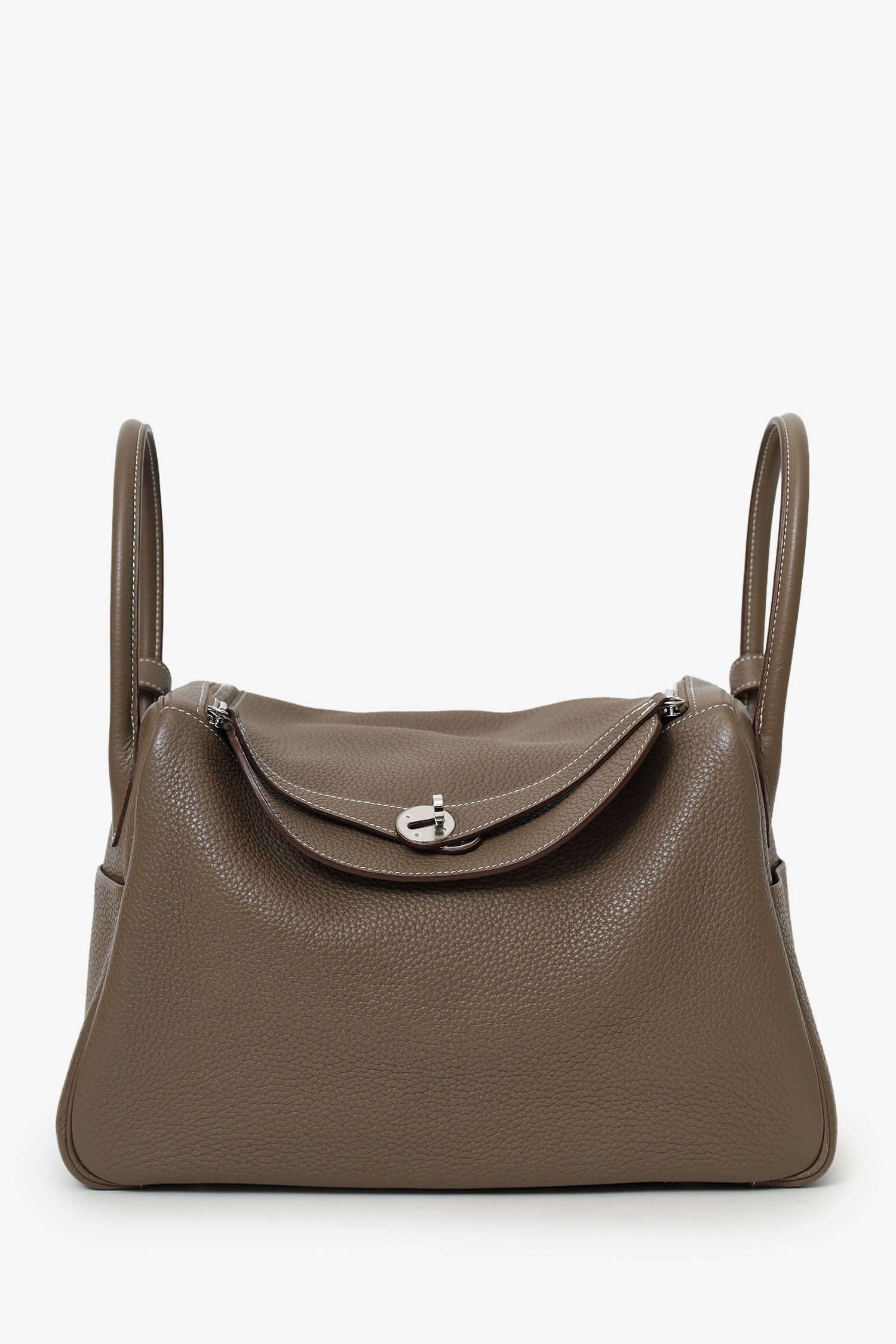 Hermès 2013 Etoupe Clemence Leather Lindy 34