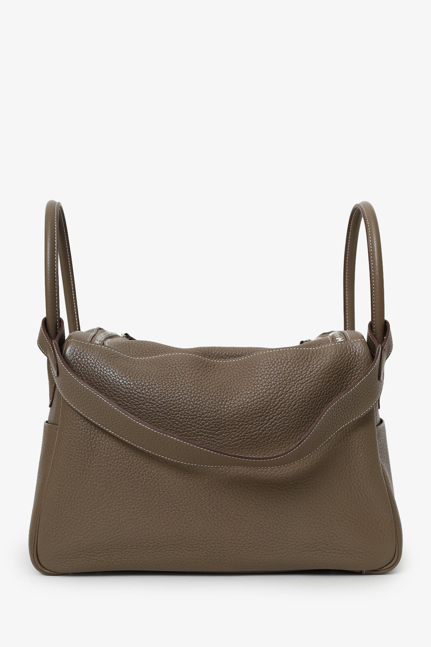 Hermès 2013 Etoupe Clemence Leather Lindy 34