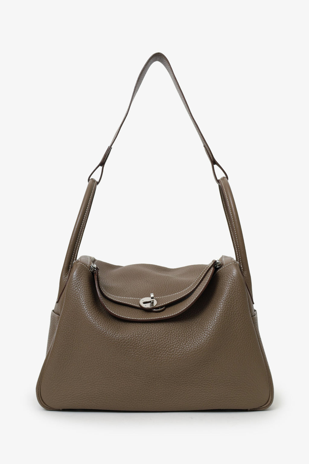 Hermès 2013 Etoupe Clemence Leather Lindy 34